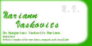 mariann vaskovits business card